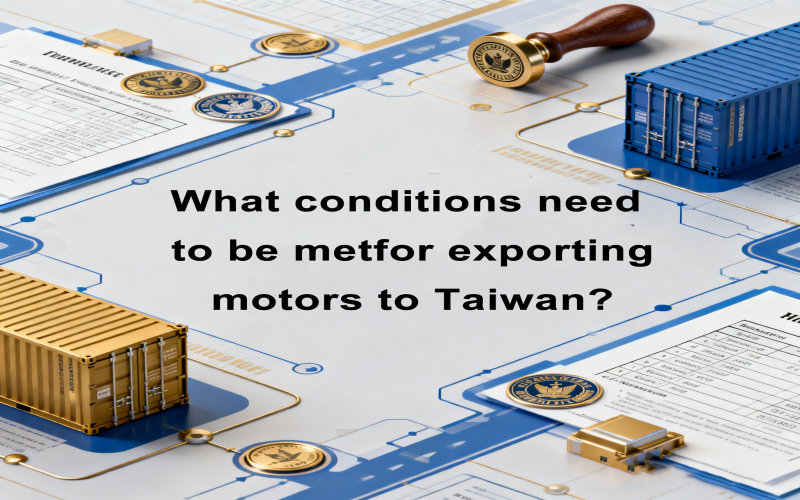 What conditions need to be met for exporting motors to Taiwan?