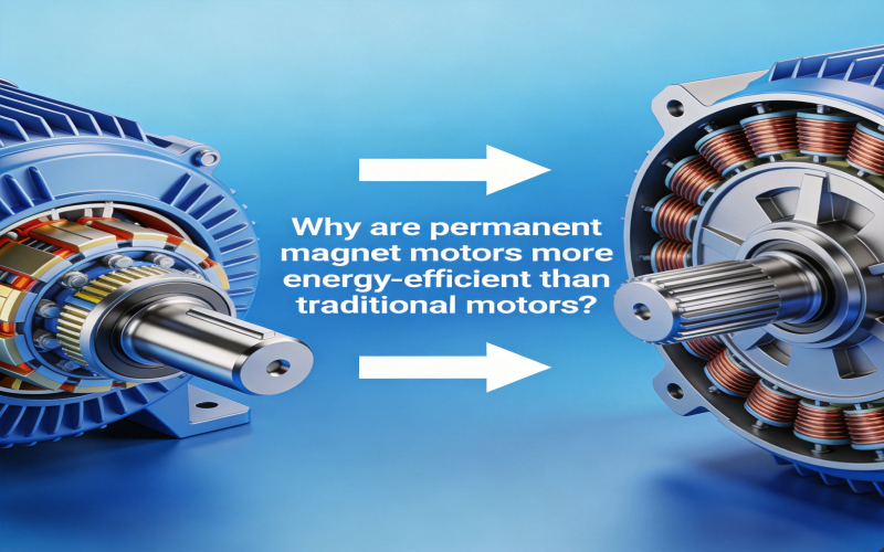 Why are permanent magnet motors more energy-efficient than traditional motors?